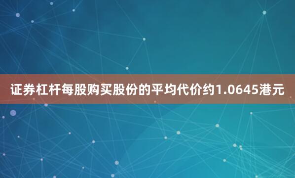 证券杠杆每股购买股份的平均代价约1.0645港元