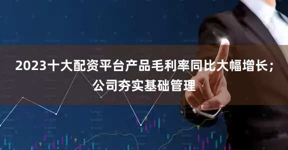 2023十大配资平台产品毛利率同比大幅增长；公司夯实基础管理
